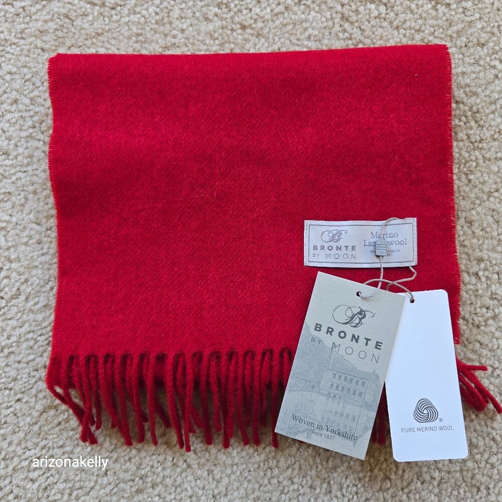 NWT Bronte by Abraham Moon Red Merino Wool Scarf